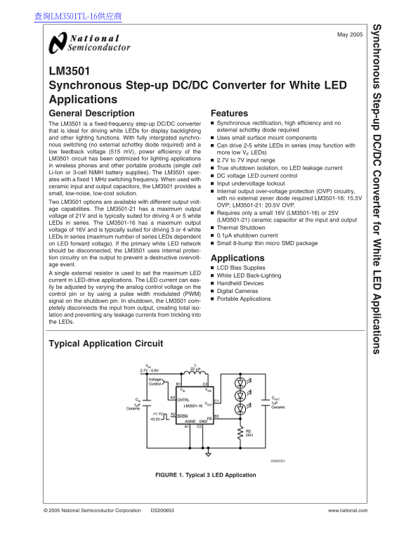National LM3501 User's Manual - Page 1
