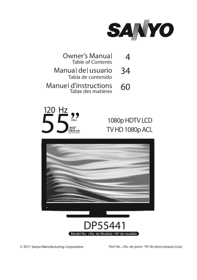 Sanyo DP55441 User Guide and Manual - Page 1