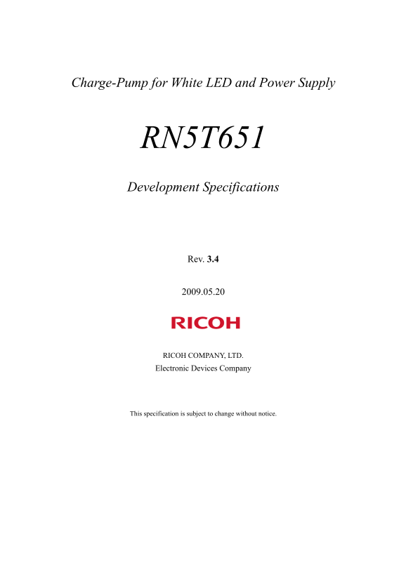 RICOH RN5T651 Owner's Manual & User Guide - Page 1