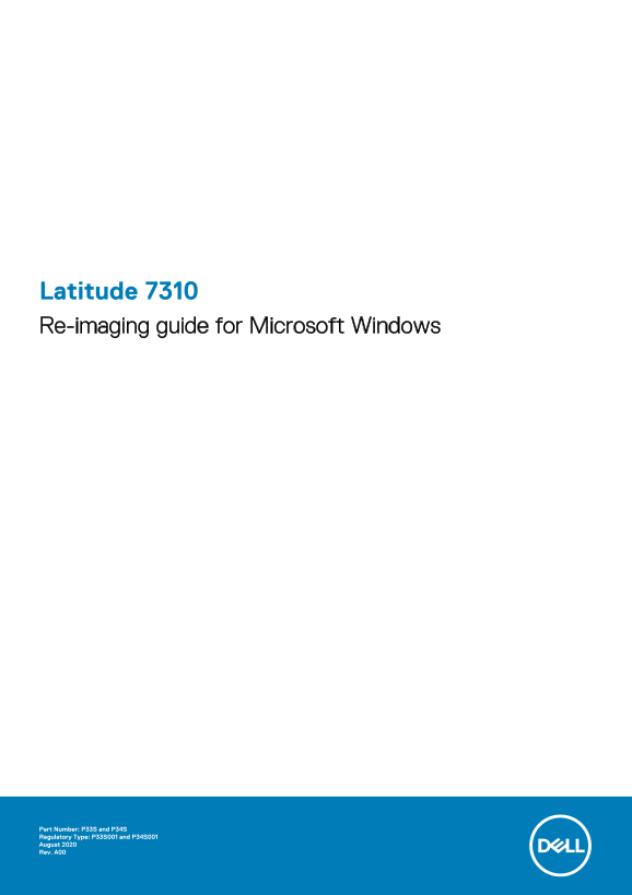 Dell Latitude 7310 Re-Image Guide for Microsoft Windows - Page 1
