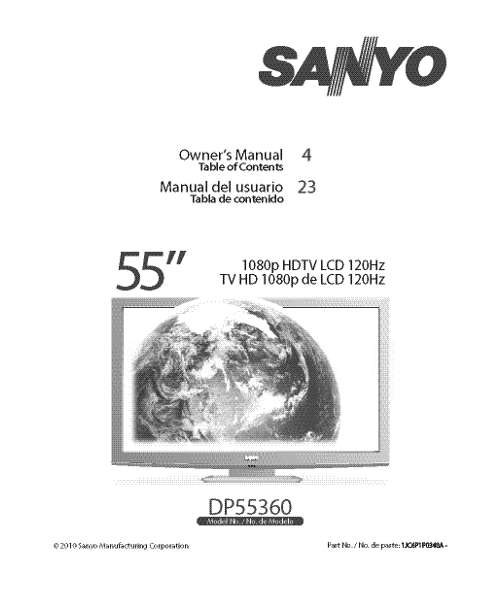 Sanyo DP55360 User Guide and Manual - Page 1