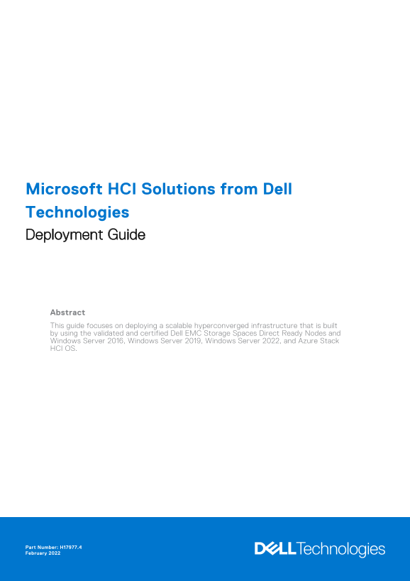 Microsoft HCI Solutions from Dell Technologies Deployment Guide - Page 1