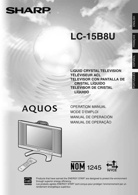 SHARP LC-15B8U-SD Operation Manual - Page 1