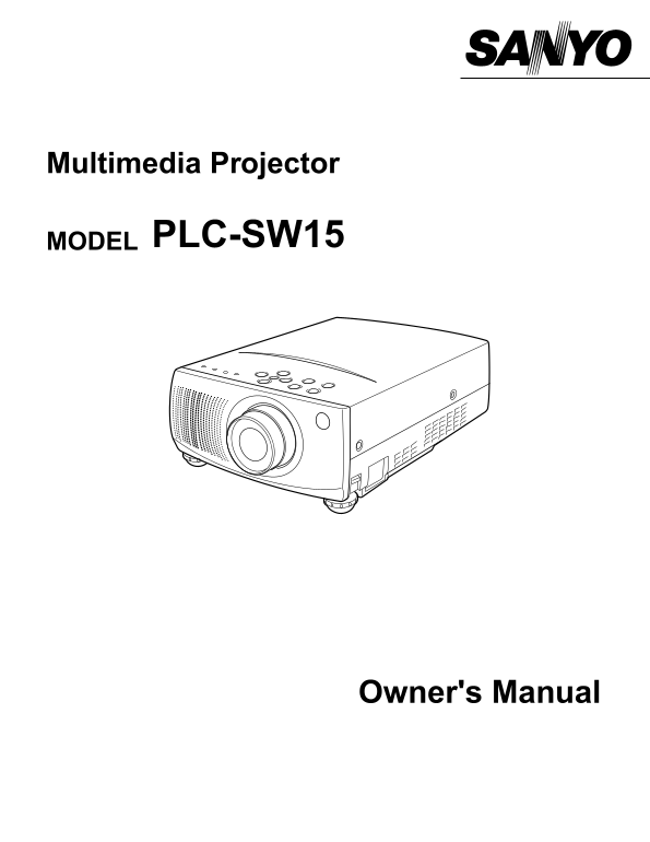 Sanyo PLCSW15 Projector User Guide - Page 1