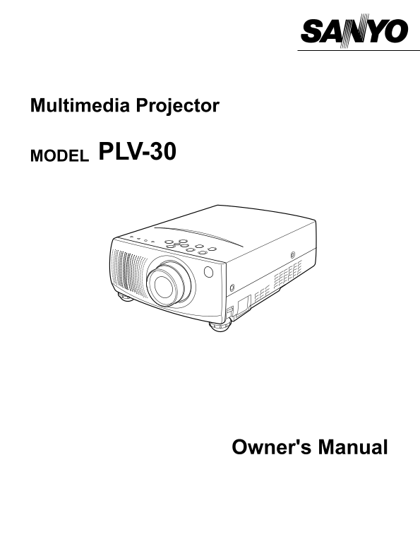 Sanyo PLV30 Projector User Guide - Page 1