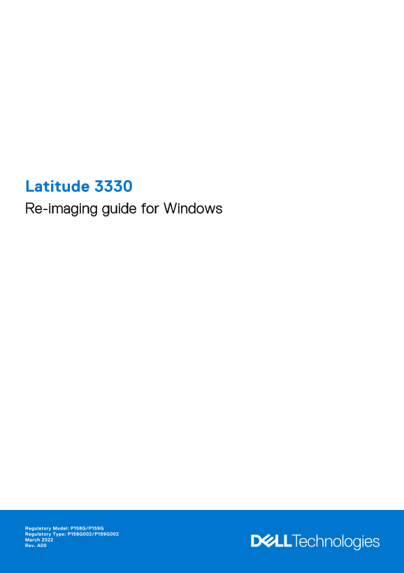 Dell Latitude 3330 Re-Image Guide for Windows - Page 1