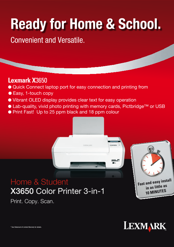 Lexmark X3650 User Guide - Page 1