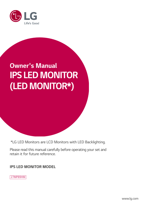 LG 27MP89HM-S.ACN Product Specifications English - Page 1