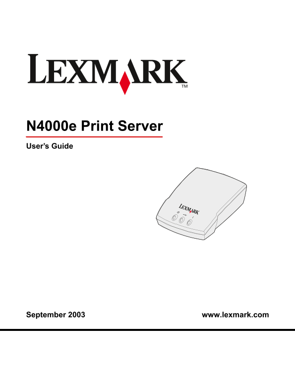 Lexmark N4000e Print Server User's Guide - Page 1