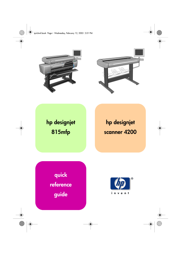HP DesignJet 815mfp Quick Reference Guide - Page 1