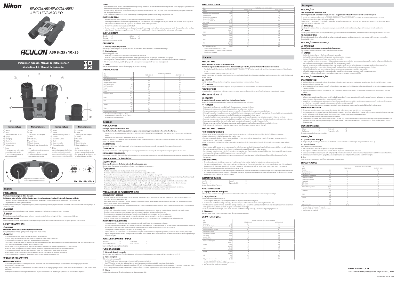 Nikon ACULON A30 Instruction Manual English - Page 1
