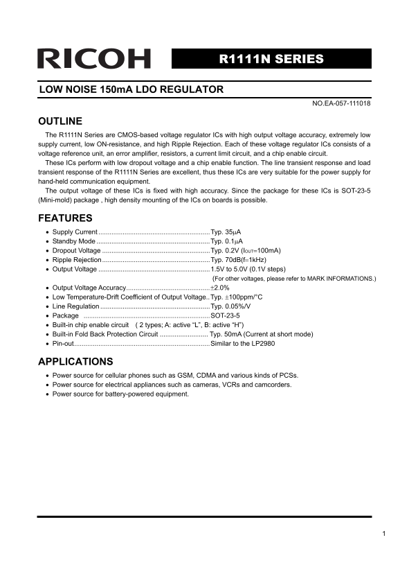RICOH R1111N SERIES Owner's Manual and User Guide - Page 1