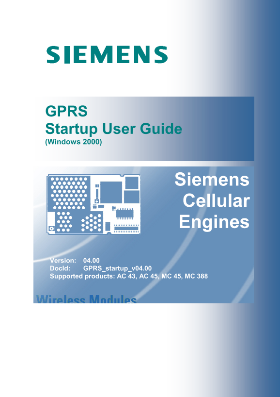Siemens GPRS Startup User Guide - Page 1