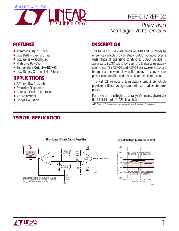 LINEAR REF-01 REF-02 User's Manual - Page 1