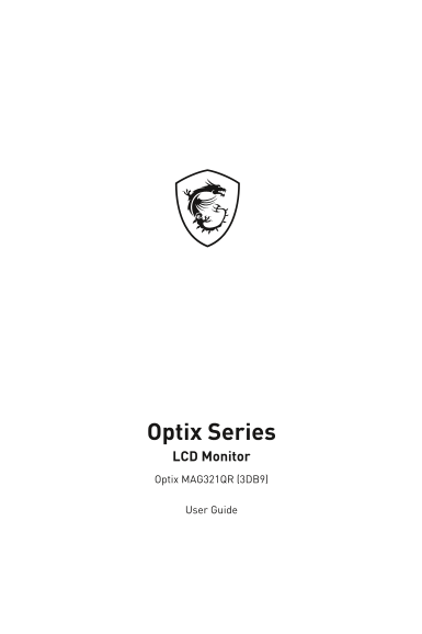 MSI Mag Series Optix MAG321QR Product Manual User Guide (Language: English) - Page 1
