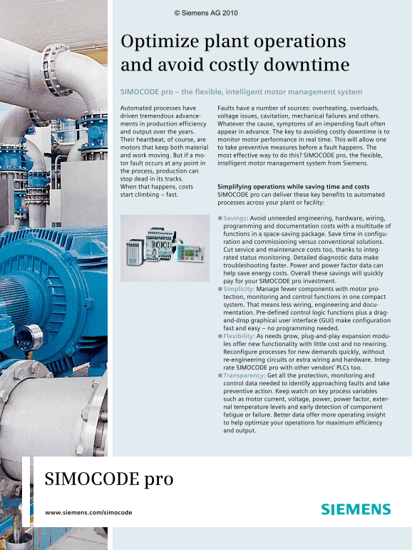 Siemens Optimize Plant Operations and Avoid Costly Downtime Owner's Manual, User Guide - Page 1