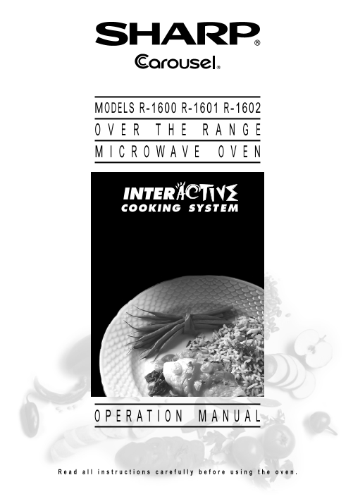 SHARP R1600 R1601 R1602 Operation Manual - Page 1