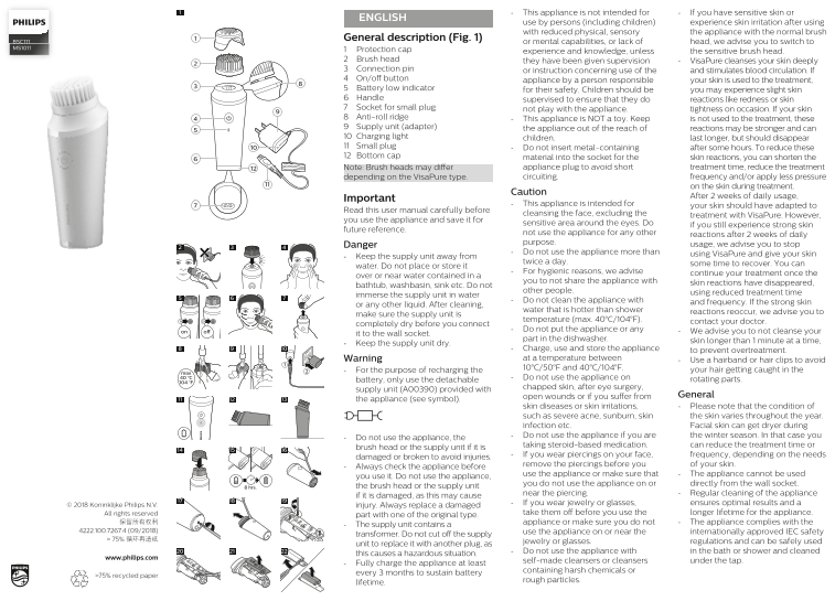Philips VisaPure MEN MS1011 03 Product Support & User Manual - Page 1