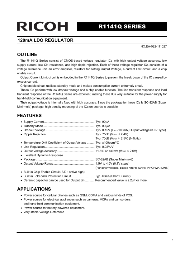 RICOH R1141Q SERIES User's Manual (1) Owner's Manual - Page 1