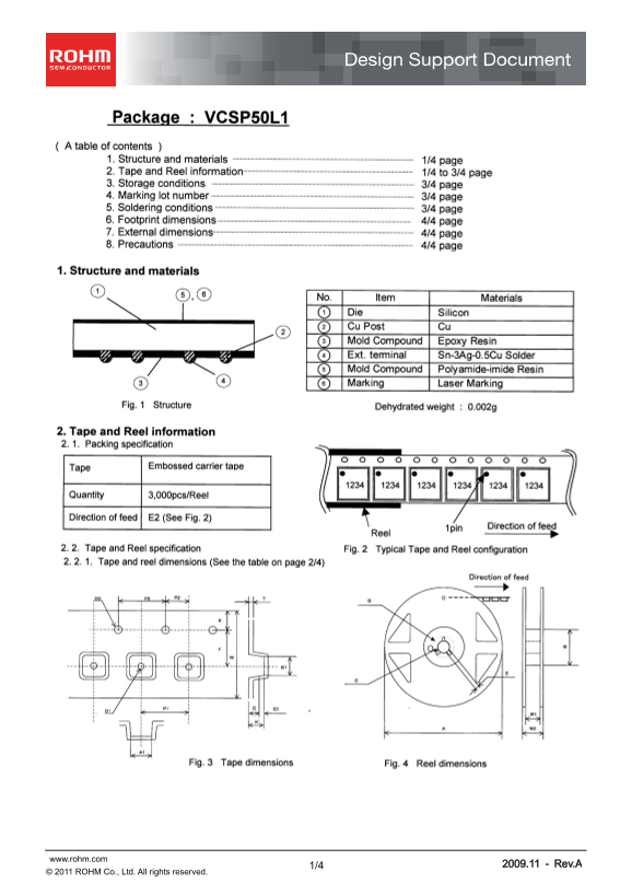 ROHM VCSP50L1 Data Sheet (5) User's Manual - Page 1