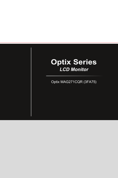 MSI MAG Series Optix MAG271CQR Product Manual User Guide (Language: English) - Page 1