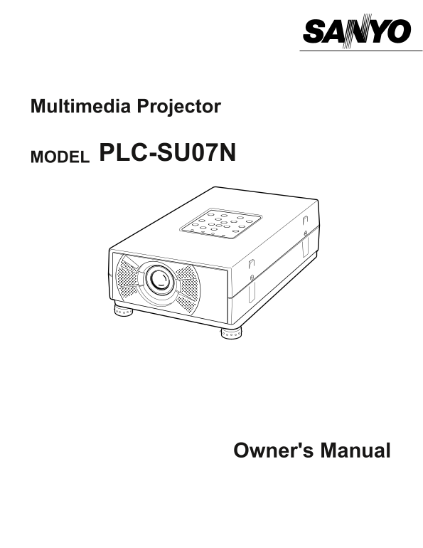 SANYO PLCSU07N User Guide for Projector - Page 1