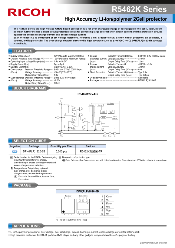 RICOH R5462K Series Data Sheet - Page 1