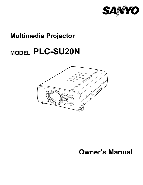 Sanyo PLCSU20N Projector User Guide - Page 1
