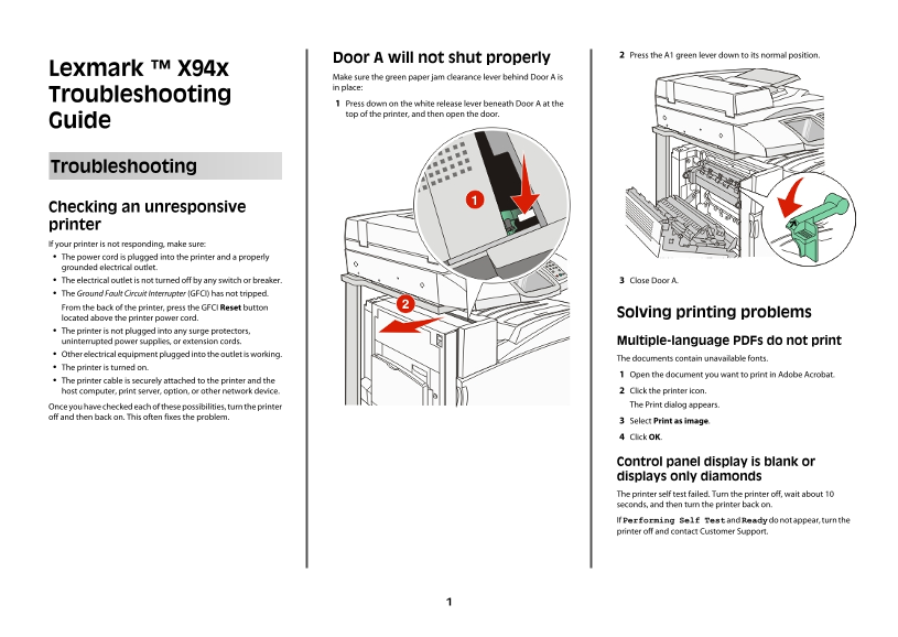 Lexmark X94x User Guide - Page 1