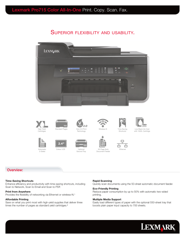 Lexmark Pro715 User Guide - Page 1