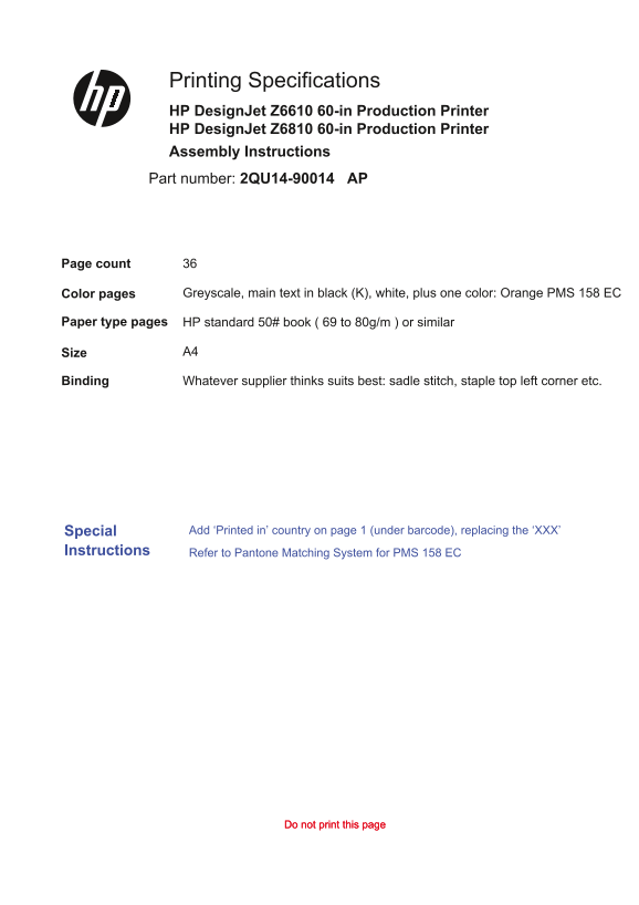 HP DesignJet Z6610 Production Printer - Page 1