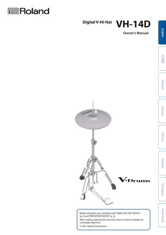 Roland VH-14D Electronic Cymbal Pad User's Manual - [English] - Page 1