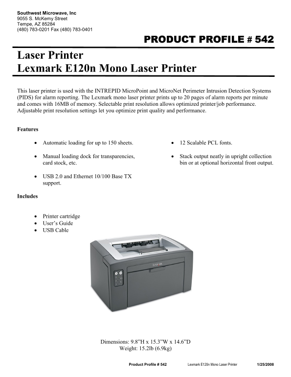 Lexmark E120n User Guide - Page 1