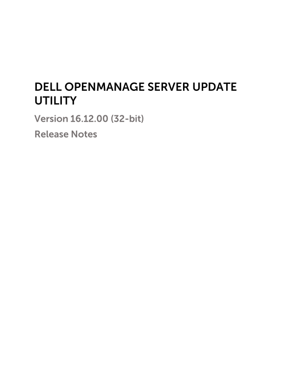 Dell OpenManage Server Update v16.12.00 Release Notes (32-bit) - Page 1