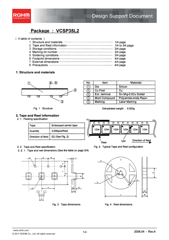 ROHM VCSP35L2 Data Sheet/Manual - Page 1