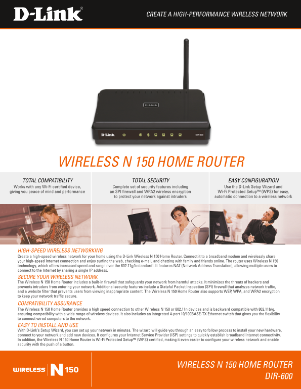 D-Link D-Link Wireless N 150 Home Router User Guide - Page 1