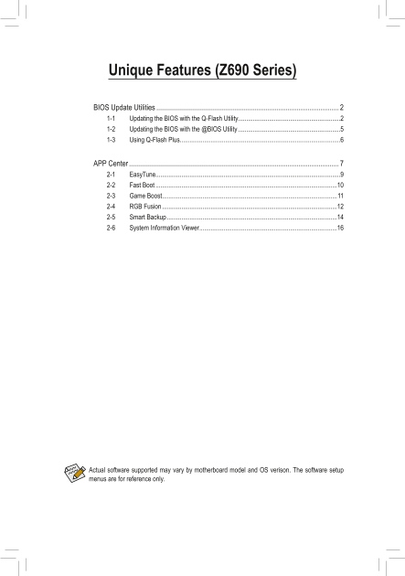 Gigabyte Motherboard Z690 AERO D (rev.1.x) Unique Features Introduction User Manual English - Page 1