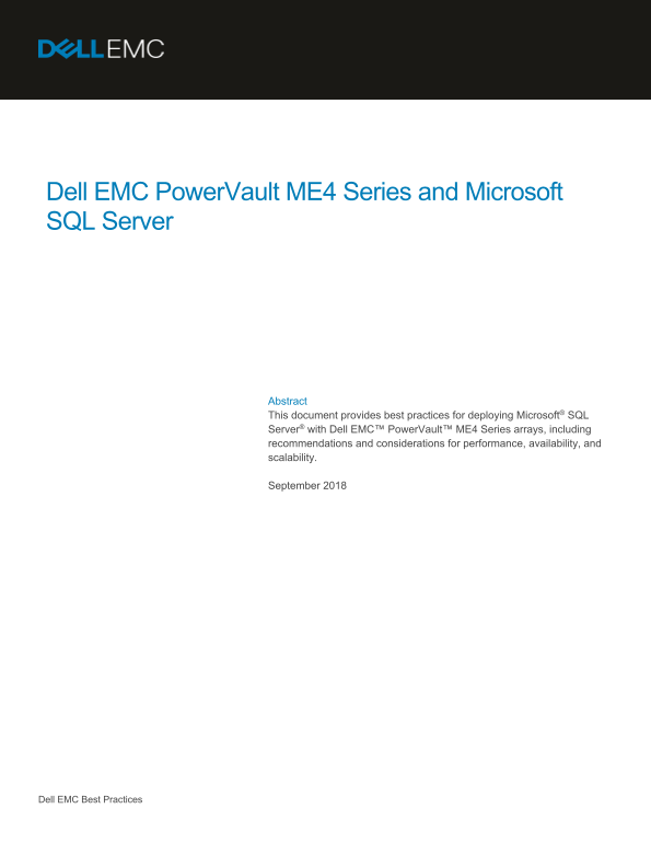 Dell EMC PowerVault ME4 Series User's Guide and Microsoft SQL Server Documentation - Page 1