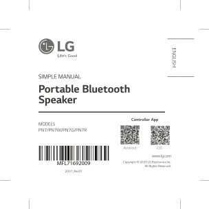 LG Bluetooth Speakers and Headphones PN7.DCHNLLK User Manual English - Page 1
