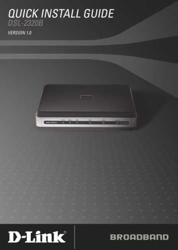 D-Link DSL-2320B Quick Install Guide - Page 1