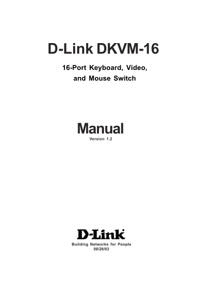 D-Link DKVM-16 Manual - Page 1