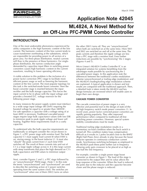 ML4824 User Guide - Fairchild Electronics - Page 1