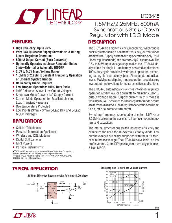 LINEAR TECHNOLOGY LTC3448 User's Manual - Page 1