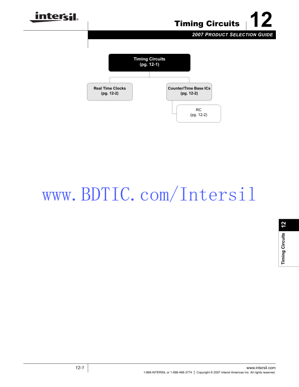 Intel SiSoft Timing Circuits 12/2007 Product Selection Guide - Page 1