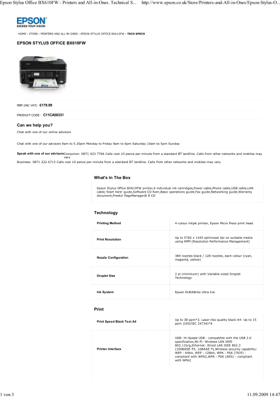 EPSON STYLUS OFFICE BX610FW User's Guide - Page 1
