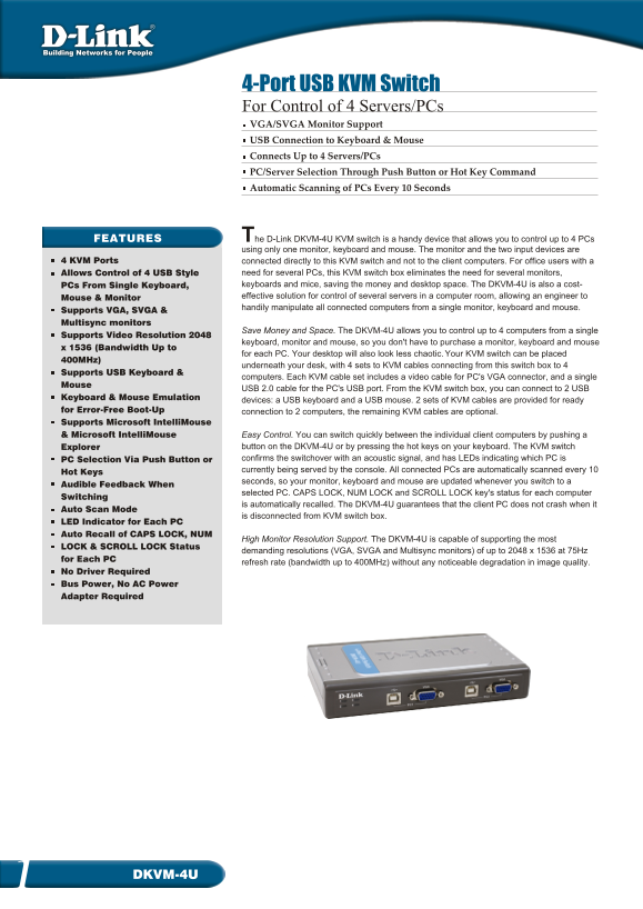 D-Link DKVM-4U User Guide - Page 1