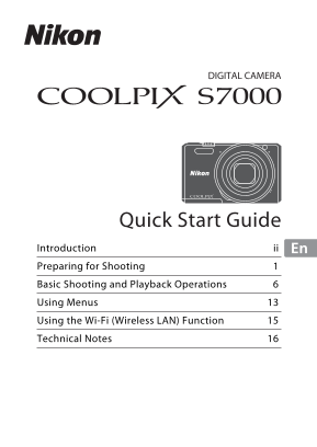 Nikon COOLPIX Compact Digital Cameras Quick Start Guide English Owner's Manual - Page 1