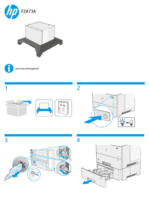 HP LaserJet Managed E50045 series HP LaserJet M506, M507, E50045, E50145, MFP M527, M528, E52545, E52645 - Printer Stand Setup Guide - Page 1