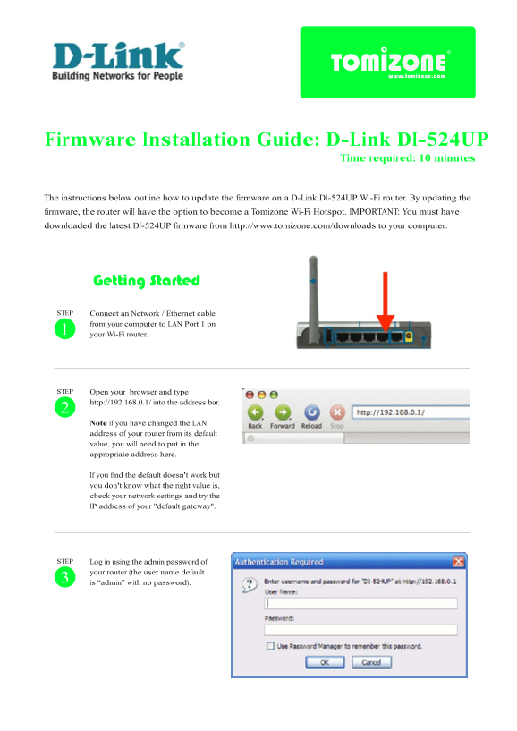 D-Link DI-524UP Installation Guide - Page 1