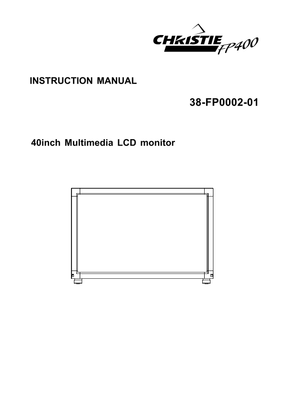 Christie 38-FP0002-01 40inch Multimedia LCD Monitor User Manual - Page 1